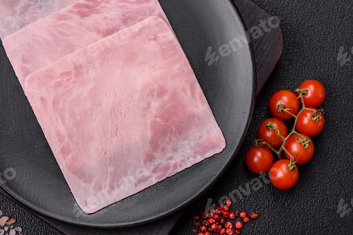Preview: Ham cut into square slices for making delicious nutritious sandwiches
