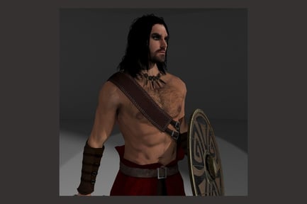 Preview: Rigged Barbarian Warrior with Shield