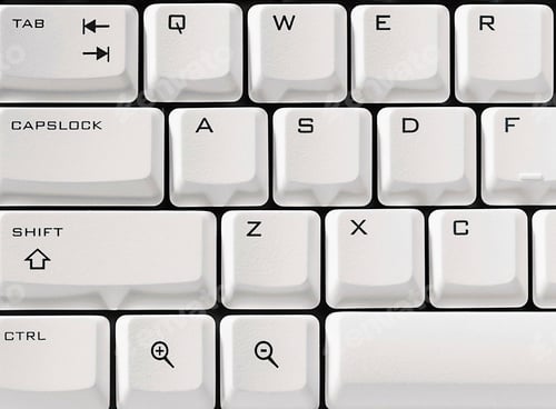 Preview: White modern keyboard close-up of buttons