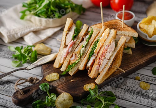 Preview: Delicious homemade club sandwich