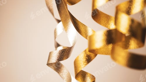 Preview: Gold And Silver Blurred Ribbons For Anniversary, Gift, Shopping, Sale Concept Background