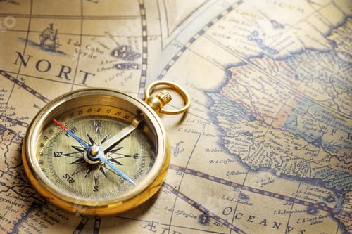 Preview: Vintage Compass on a Map of Africa
