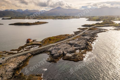 Preview: Stretch of Atlantic ocean road gracefully winding across islands