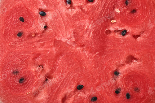 Preview: Juicy ripe red watermelon texture. Summer fruit watermelon texture. Juicy watermelon texture for a h