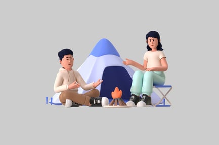 Preview: Camping Scene with Tent and Campfire