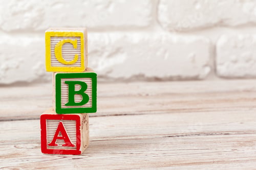 Preview: Wooden toy Blocks with the text: abc