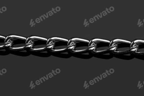 Preview: Chain Heap - Abstract Metal Background. Collection Silver Jewelry Chains On An Isolated Black