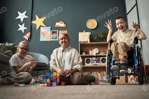 Preview: Smiling Family Enjoying Time Together in Cozy Living Room