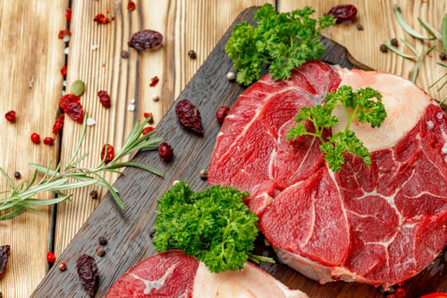 Preview: Raw meat slice for grill with seasoning