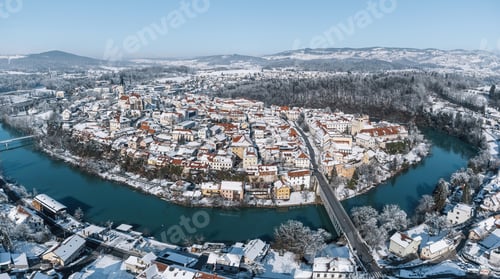 Preview: Beautiful winter cityscape of Novo mesto, Slovenia