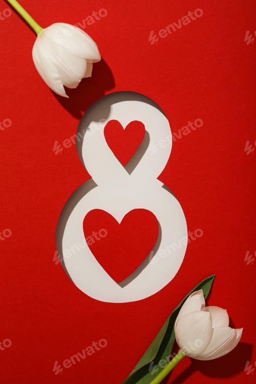 Preview: Paper cut number eight with fresh tjuspans