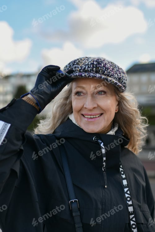 Preview: Portrait of a fifty-year-old woman with a snow-white smile