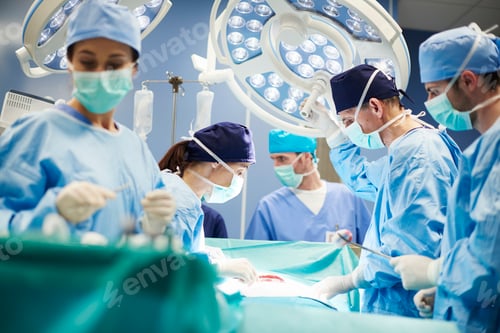 Preview: Surgeons Performing Operation with Surgical Lights