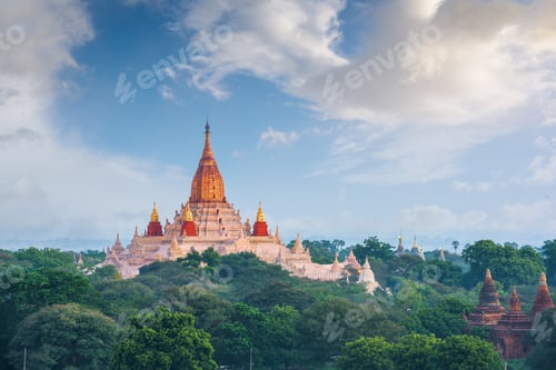 Preview: Bagan, Myanmar ancient temple Landscape with Ananda Temple