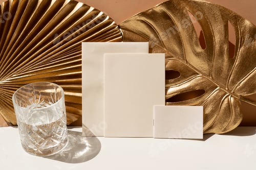 Preview: Golden leaves styled stock scene