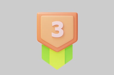 Preview: Triangular bicolor badge with central numeral
