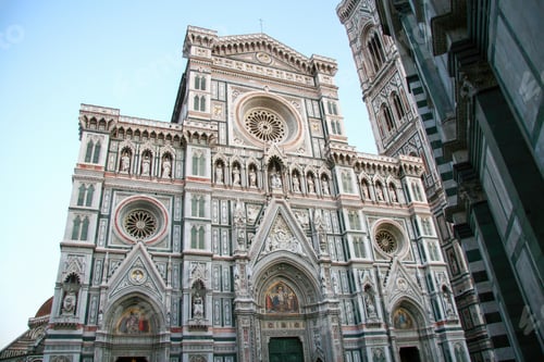 Preview: Florence cathedral santa maria del fiore facade showing architectural details