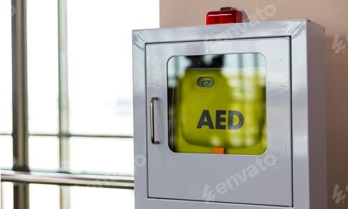Preview: First aid box cardiopulmonary resuscitation using automated external defibrillator device,