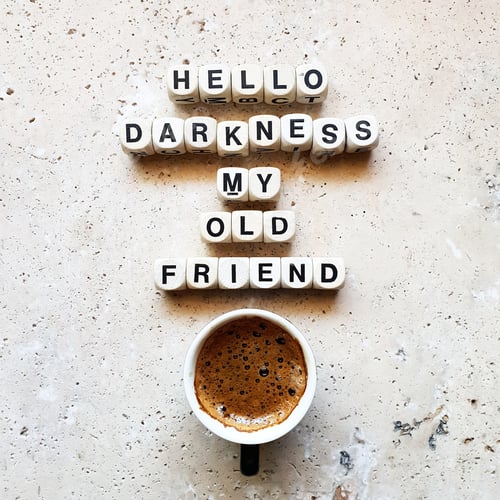 Preview: Coffee with quote on stone table