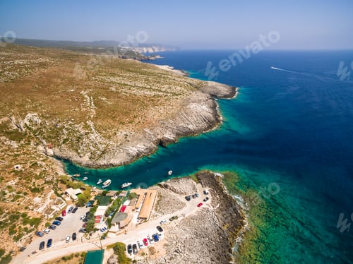 Preview: Aerial view of Porto Vromi beach in Zakynthos (Zante) island, in Greece