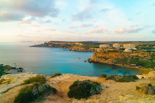 Preview: Panorama of Gnejna bay and Golden Ba