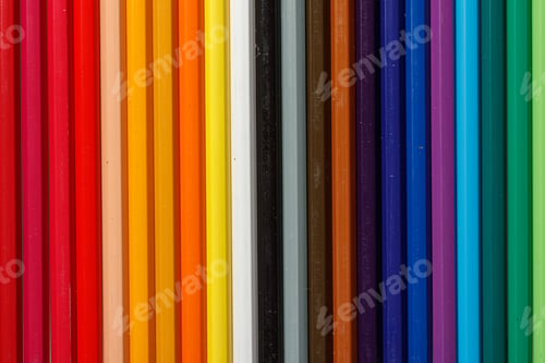 Preview: Multi-colored pencils in a row