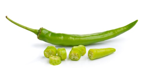 Preview: Green peppers isolated on white background