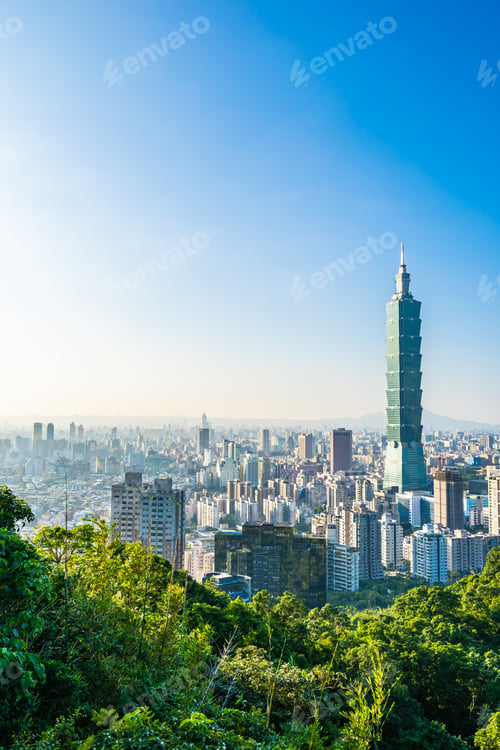 Preview: Beautiful landscape and cityscape of taipei 101 building and arc