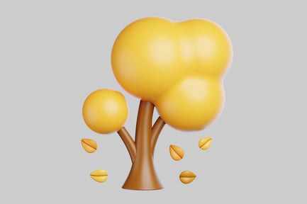 Preview: Autumn tree with falling leaves