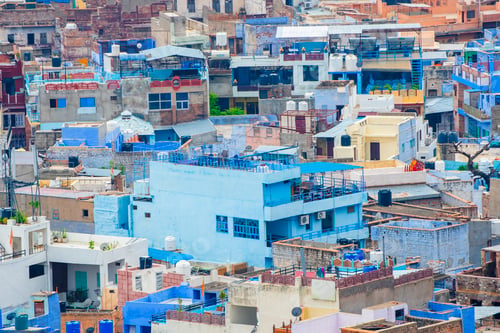 Preview: Aerial view of Jodhpur Blue City. Jodphur, Rajasthan, India