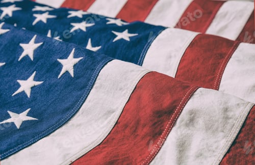 Preview: USA flag, US of America sign symbol background, closeup view