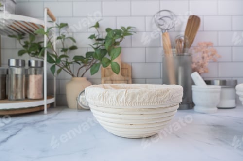 Preview: The Beneton bread basket in the kitchen. Cooking background.