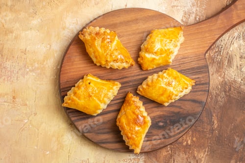 Preview: top view delicious nut cakes on wooden desk sweet pastry biscuit cake