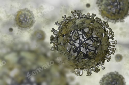 Preview: Illustration of Virus Cells with Surface Proteins