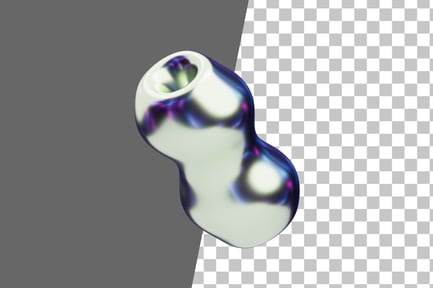 Vorschau: Chromatisches abstraktes glänzendes organisches Twist 3D-Symbol