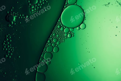 Preview: background with bubbles in green liquid