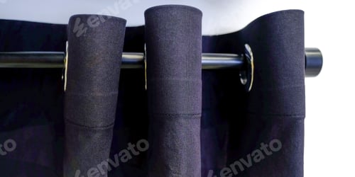 Preview: The Curtain Hangs On A Horizontal Bar. Against The White Wall.