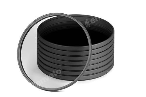 Preview: Stack of slim neutral density or ND filters isolated on white background