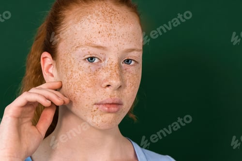 Preview: Portrait of a red-haired girl with freckles