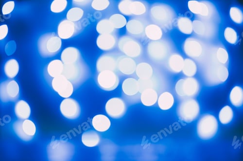 Preview: background with unfocused bokeh blue lights