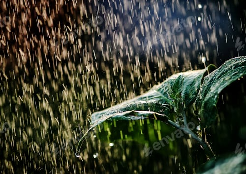 Preview: Raindrops on the leaves