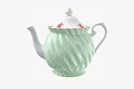 Preview: Polka Dot Ceramic Teapot with Floral Lid