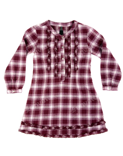 Preview: Maroon and White Plaid Girl's Dress