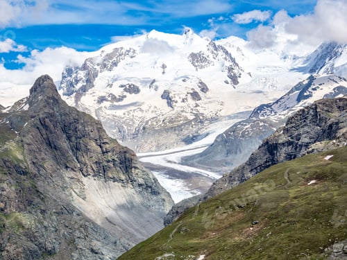 Preview: View of Grenzgletscher from schwarzsee, Switzerland