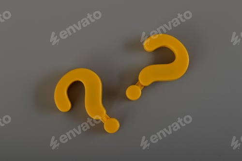 Preview: Question mark symbols isolated on a grey background