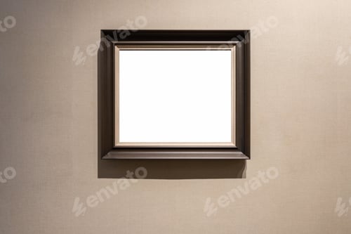 Preview: single blank picture frame on a wall