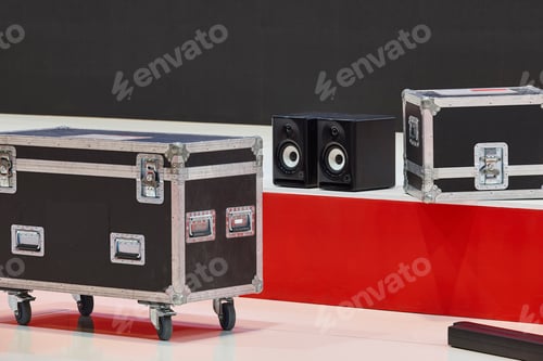 Preview: Rugged transportation cases for audio video lighting equipment. Studio set