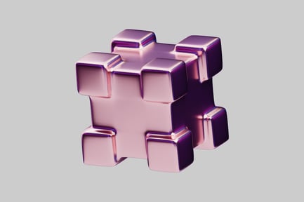 Preview: Cubic metal abstract sculpture