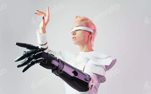 Preview: Representation of a bionic super human with advanced technology parts