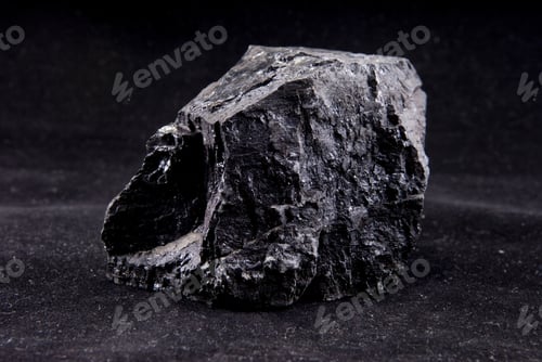 Preview: coal mineral sample on black